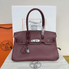 에르메스 숄더 버킨 29 에버컬러 버건디 금장, 은장 (올수공)