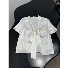 디올 새틴 반팔 블라우스 2컬러