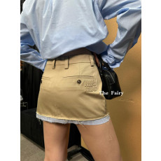 미우미우 배색 숏 스커트