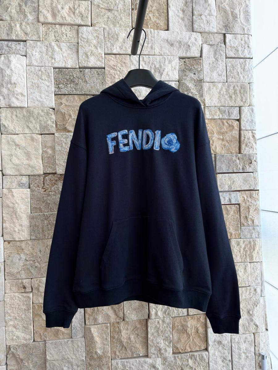 펜디 자수 후드 티셔츠