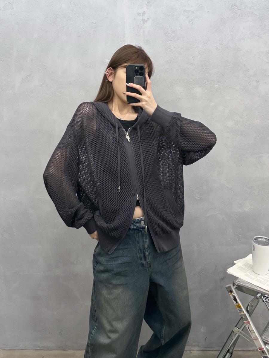 크롬하츠 매쉬 후드 집업