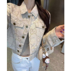 구찌 로고 크롭 자켓