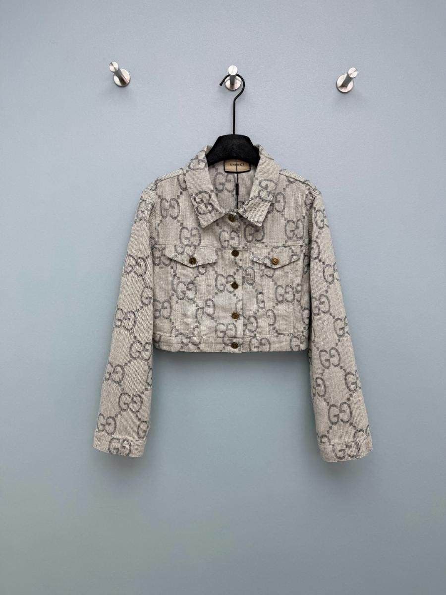 구찌 로고 크롭 자켓