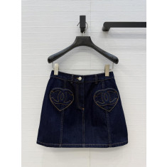 샤넬 하트 데님 스커트