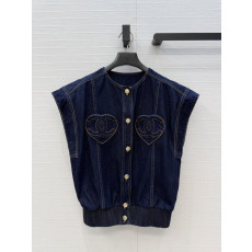 샤넬 하트 데님 조끼