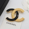 샤넬 골드 블랙 CC 브로치
