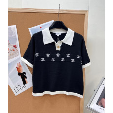 샤넬 로고 배색 니트