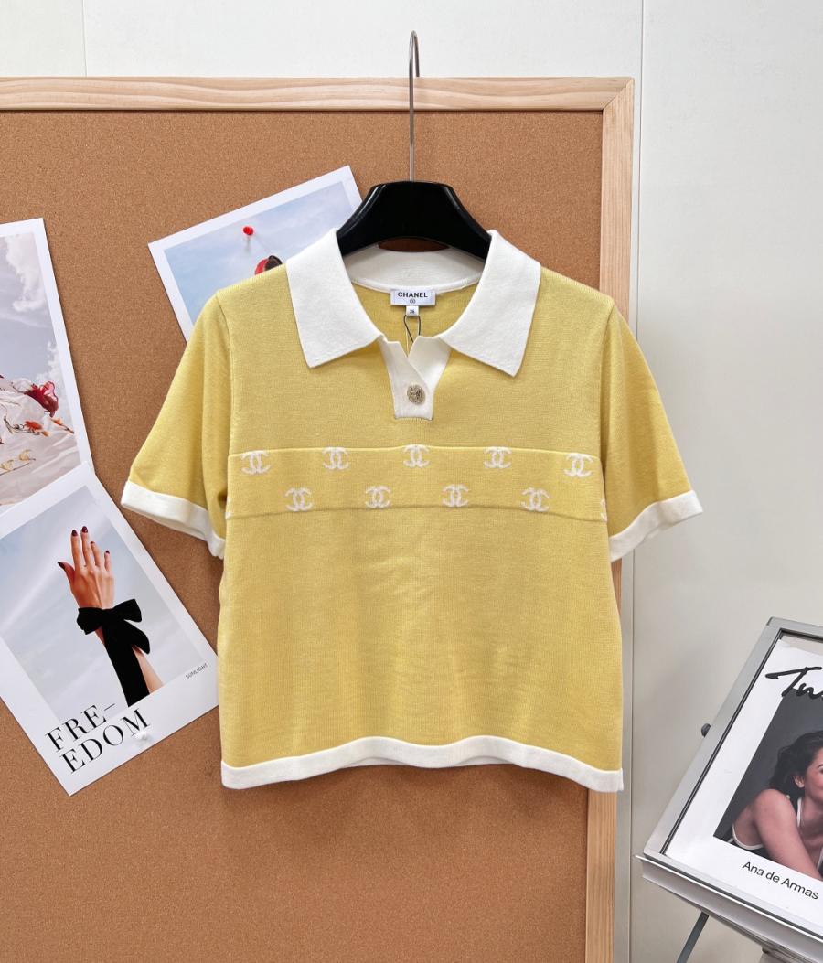 샤넬 로고 배색 니트