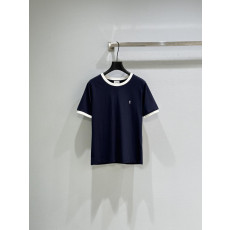 생로랑 배색 반팔 티셔츠