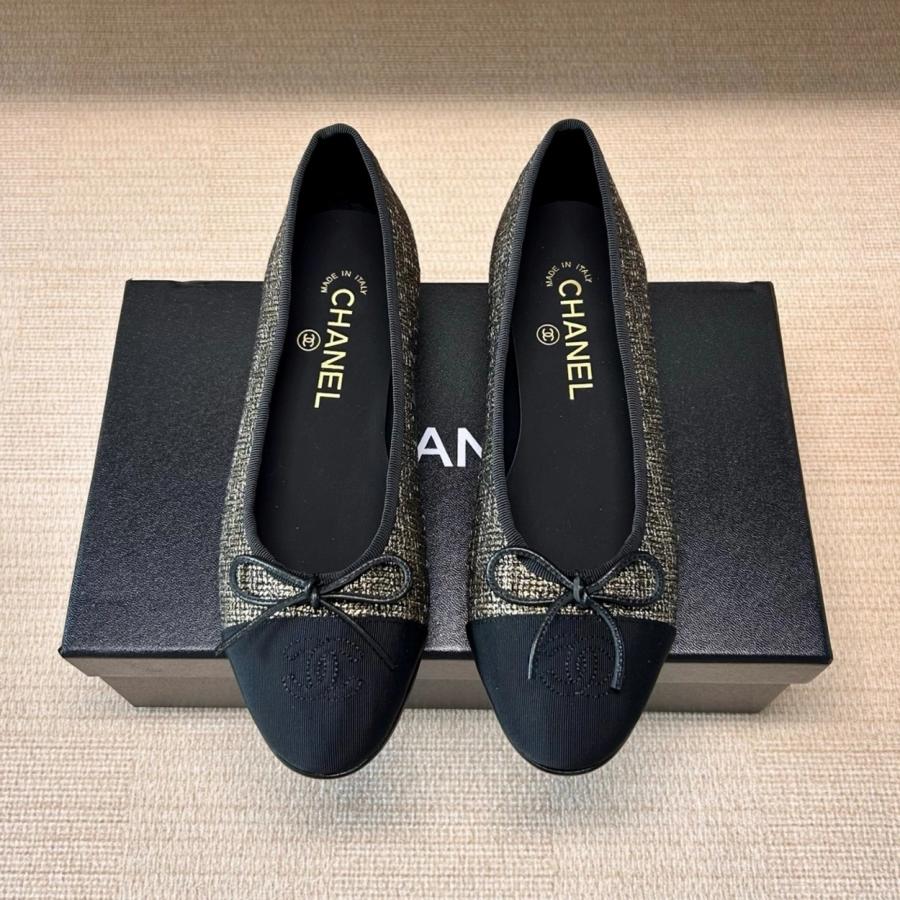 샤넬 26P 트위드 발레리나 플랫슈즈